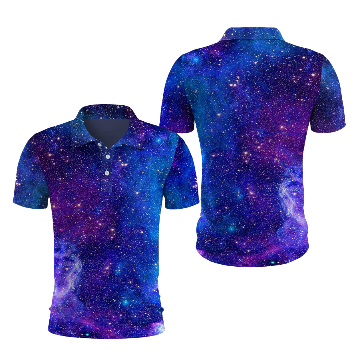 Dunkle Geometrische Sternenwelt Poloshirt – Bild 4