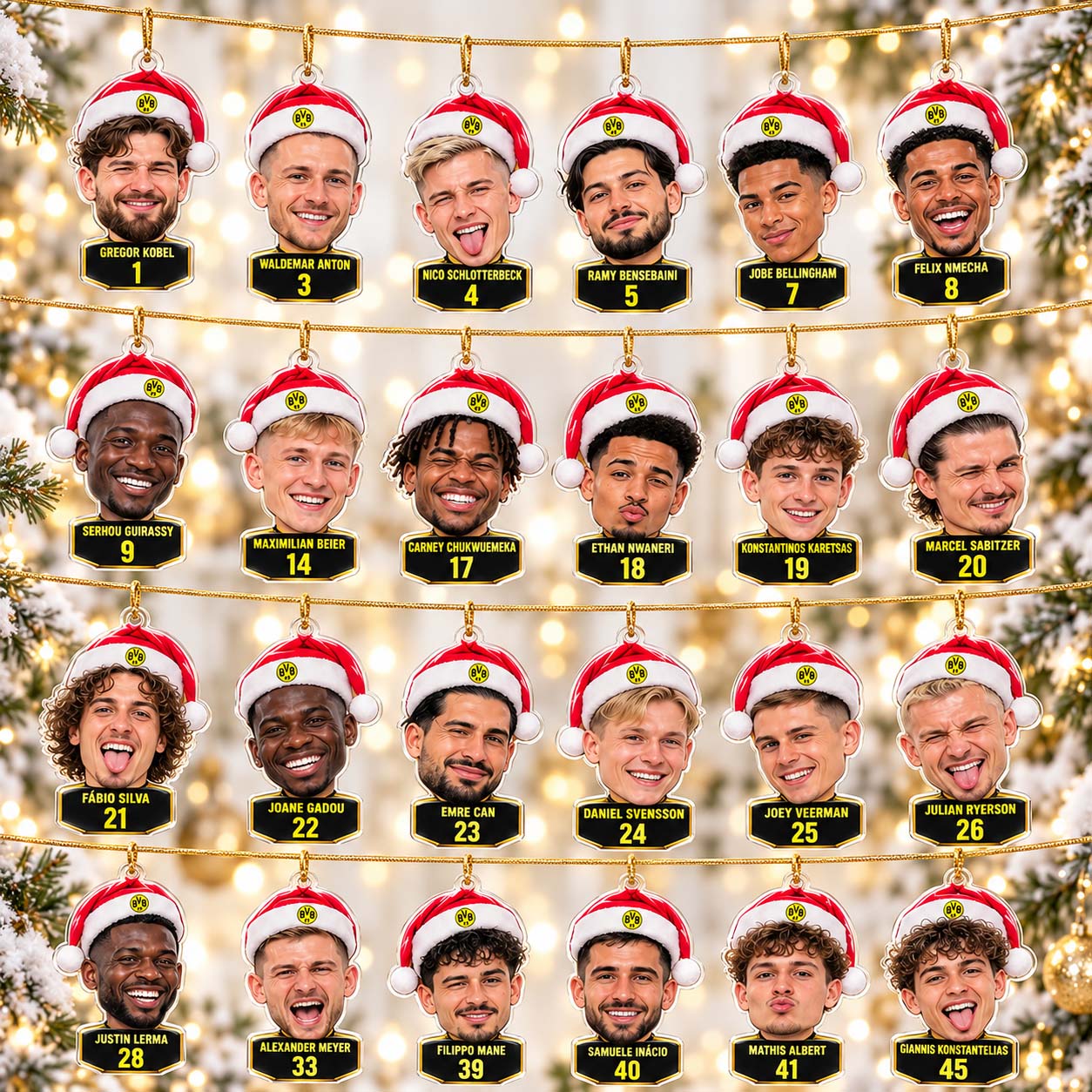 Borussia Dortmund Adventskalender - BVB Mini Face Ornament Adventskalender - BVB Advent Calendar – Bild 2