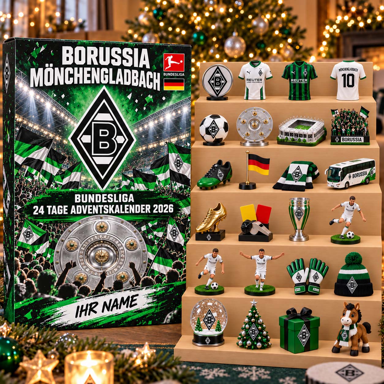 Borussia Mönchengladbach Adventskalender - BMG Mini Face Ornament Adventskalender - BMG Advent Calendar