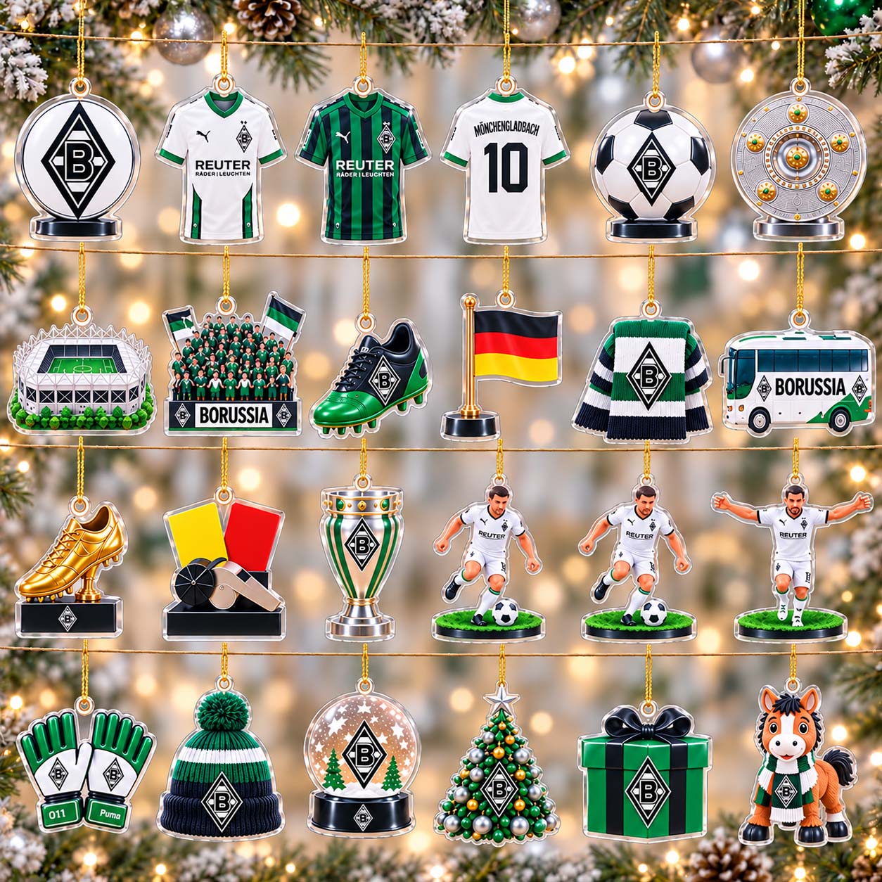 Borussia Mönchengladbach Adventskalender - BMG Mini Face Ornament Adventskalender - BMG Advent Calendar – Bild 2