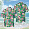 Bulldog Dog Hawaiihemd - Lustiges Tropen Blumen Kurzarm Strandhemd für Herren Damen