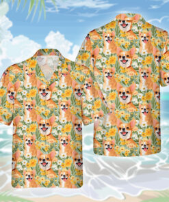 Chihuahua Dog Hawaiihemd - Lustiges Tropen Blumen Kurzarm Strandhemd für Herren Damen