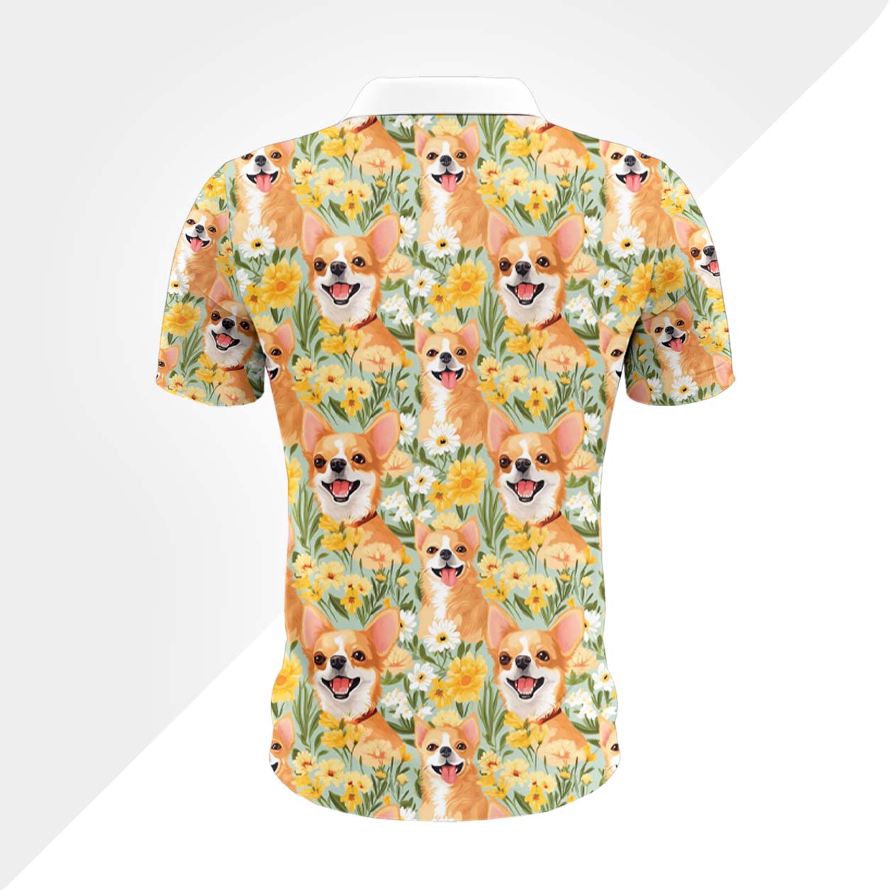Chihuahua Hund Polohemd - Lustiges Tropen Kurzarm Shirt für Herren Damen – Bild 3