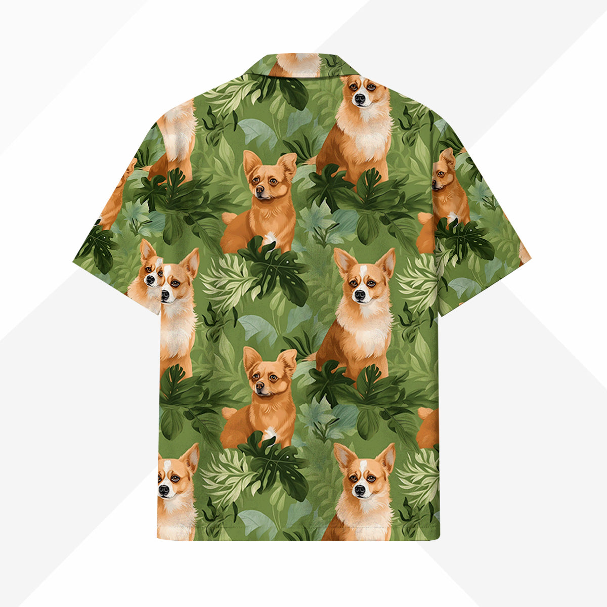 Corgi Dog Hawaiihemd - Lustiges Tropen Blumen Kurzarm Strandhemd für Herren Damen – Bild 4