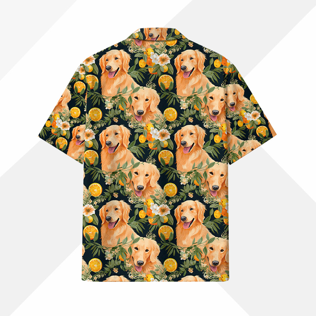 Golden Retriever Dog Hawaiihemd - Lustiges Tropen Blumen Kurzarm Strandhemd für Herren Damen – Bild 4