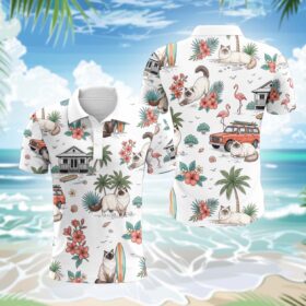 Ragdoll Katze Polohemd – Lustiges Tropen Kurzarm Shirt für Herren Damen