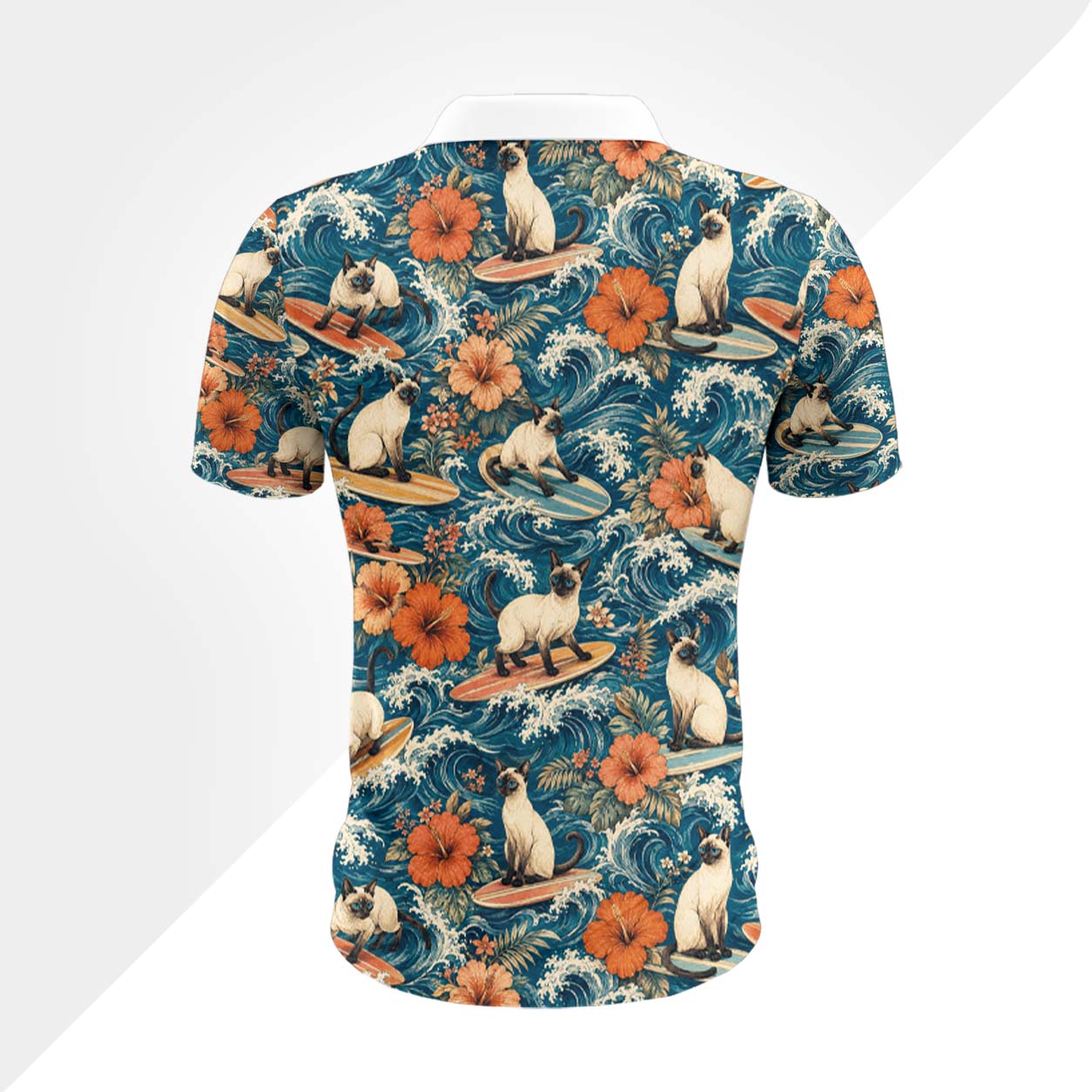 Siamkatze Polohemd - Lustiges Tropen Kurzarm Shirt für Herren Damen – Bild 3