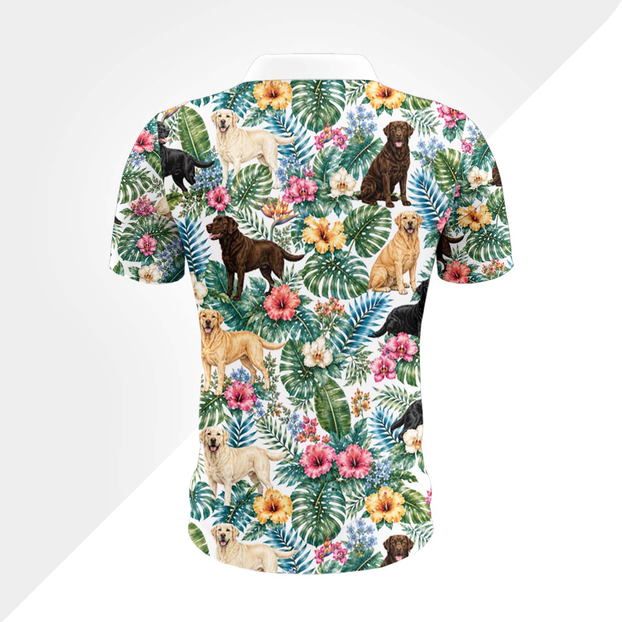 Labrador Retriever Hund Polohemd - Lustiges Tropen Kurzarm Shirt für Herren Damen – Bild 3