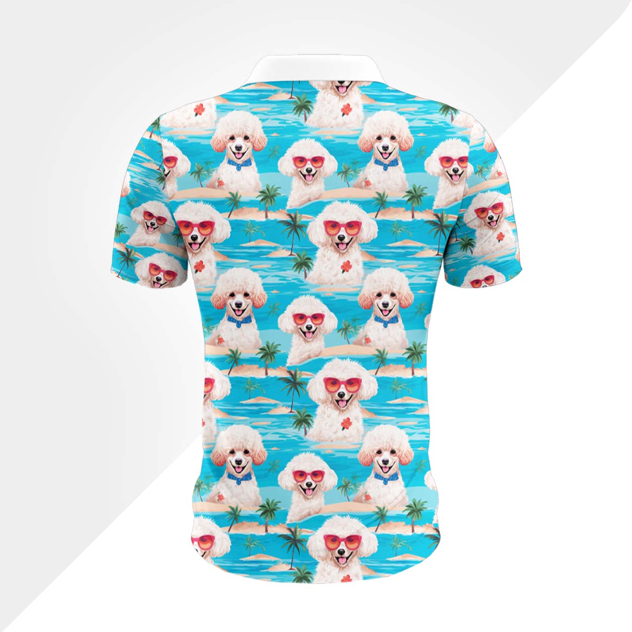 Pudel Hund Polohemd - Lustiges Tropen Kurzarm Shirt für Herren Damen – Bild 3