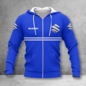 Suzuki Blue Zip Hoodie
