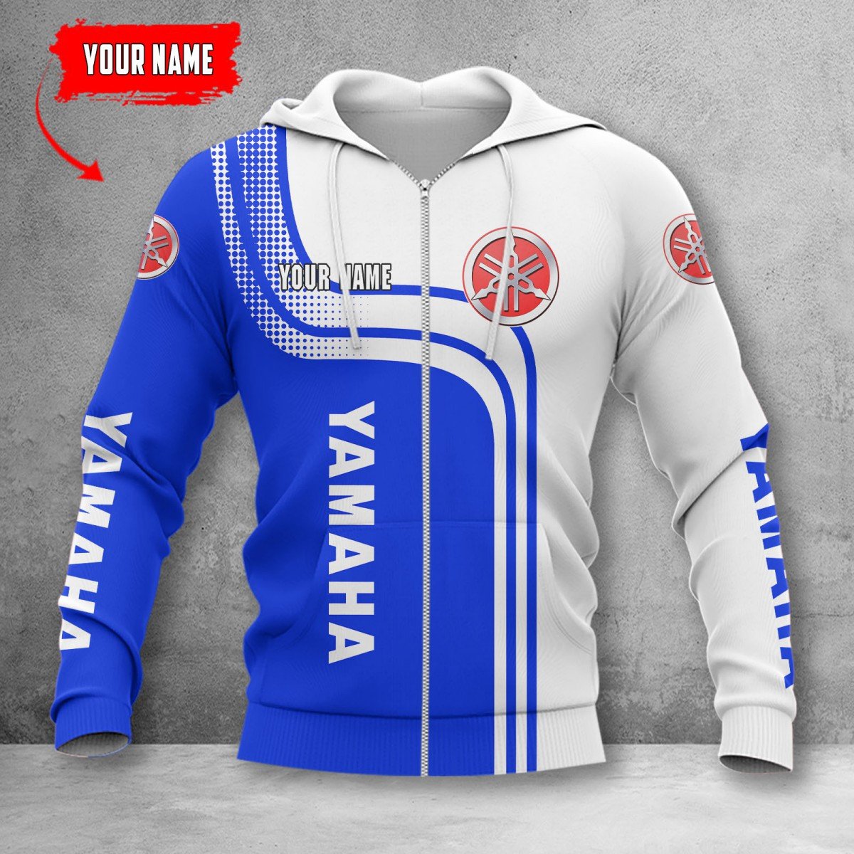 Yamaha Blue Zip Hoodie