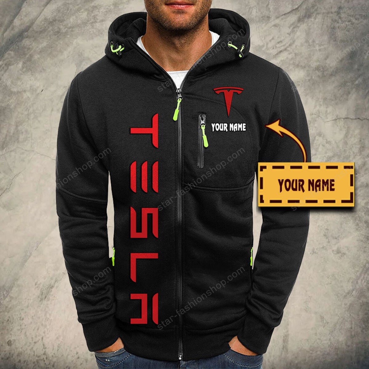 Tesla Kapuzensweatjacke – Bild 2