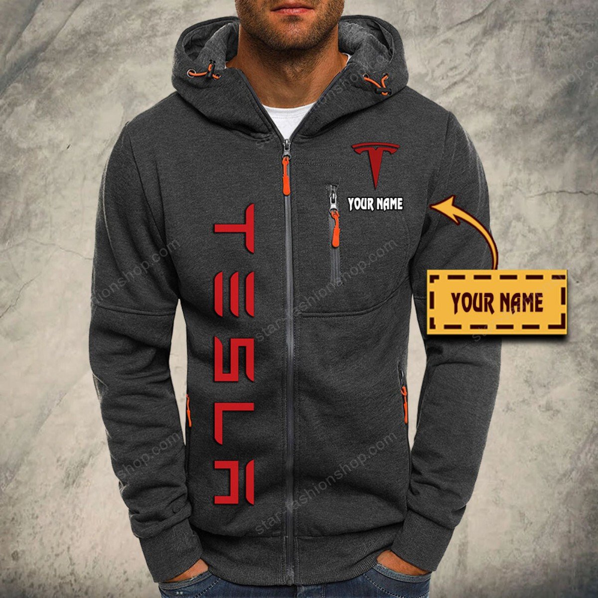 Tesla Kapuzensweatjacke – Bild 4