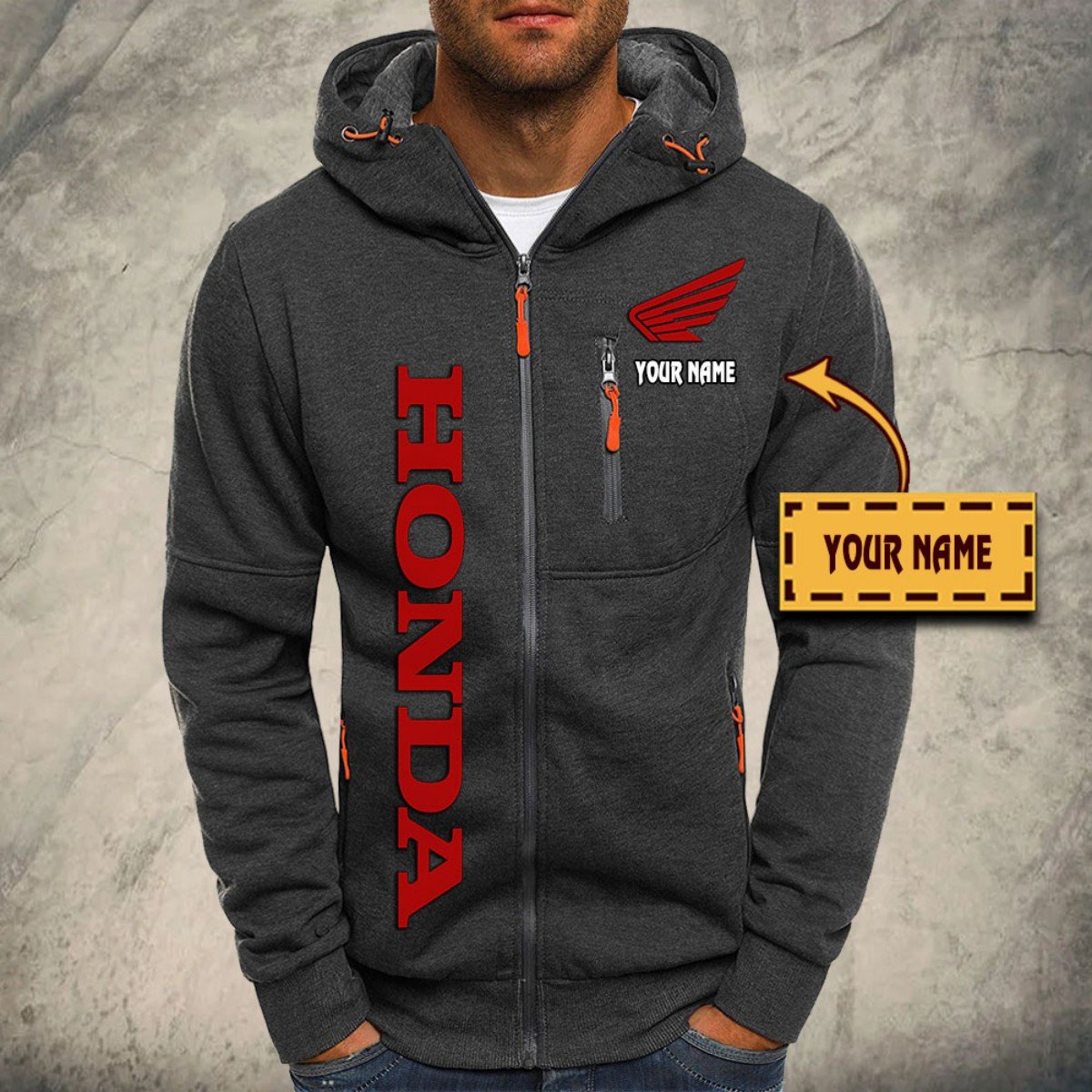 Honda Motorcycle Kapuzensweatjacke – Bild 4
