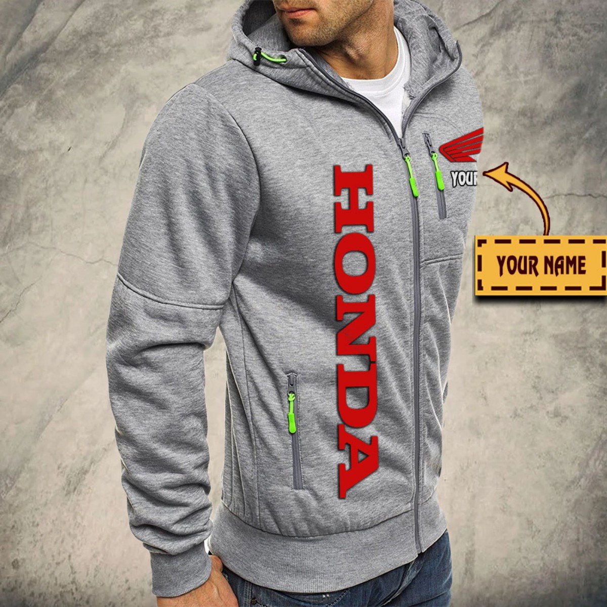 Honda Motorcycle Kapuzensweatjacke – Bild 6