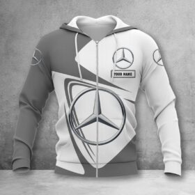 Mercedes-Benz White Zip Hoodie