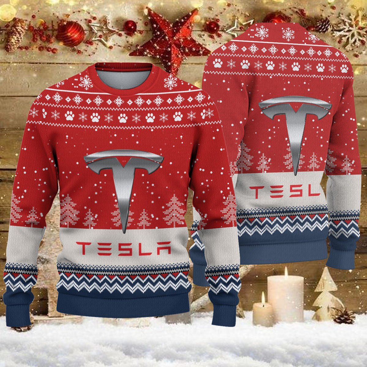 Weihnachtspullover Tesla – Ugly Christmas Sweater