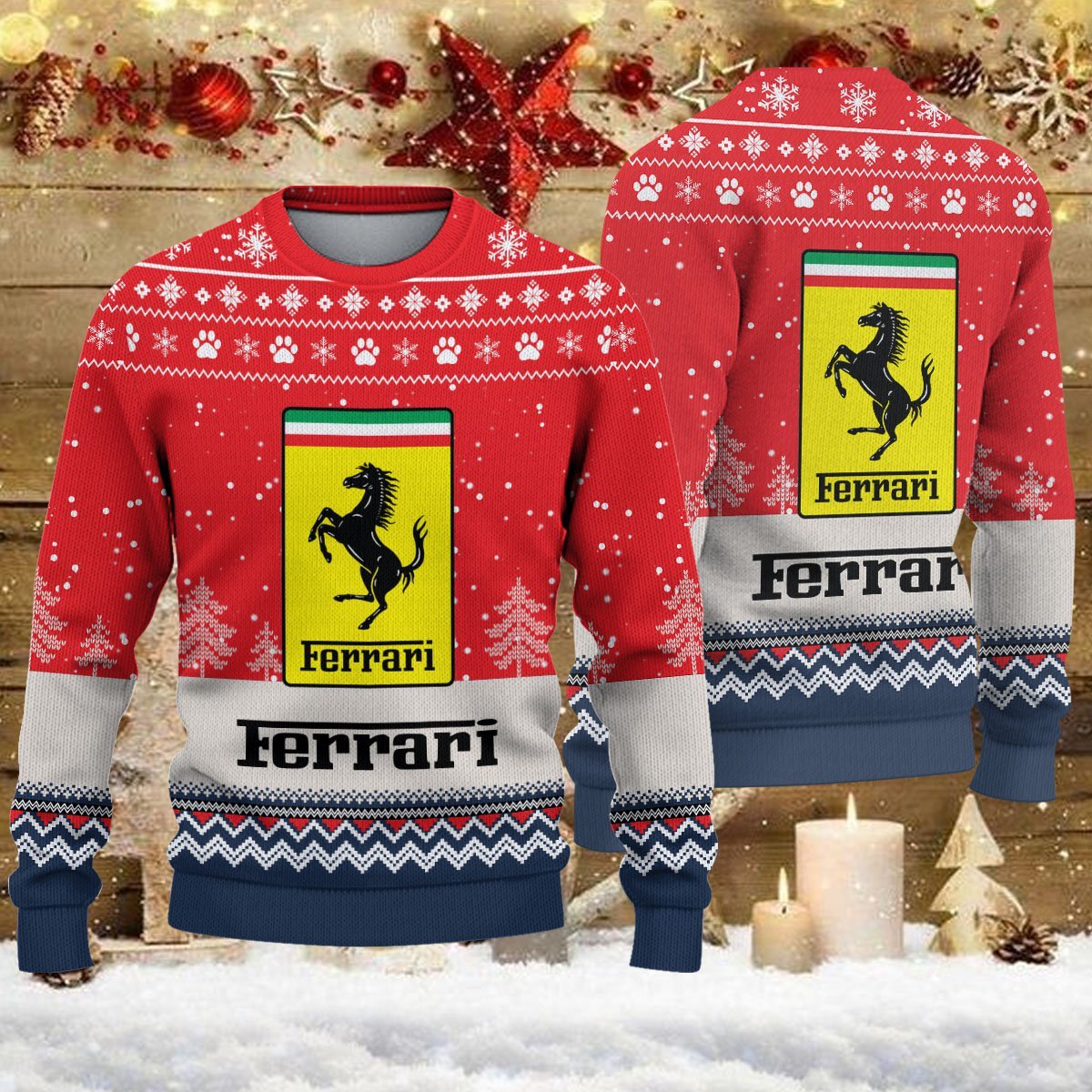 Weihnachtspullover Ferrari – Ugly Christmas Sweater