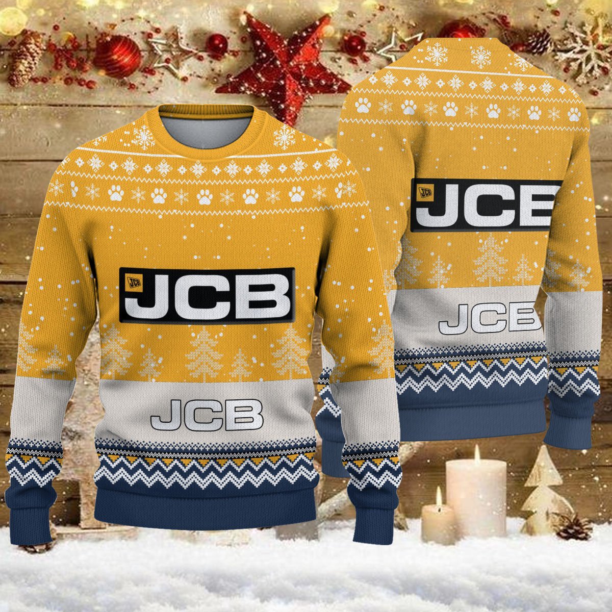 Weihnachtspullover JCB Agricultural Tractors - Ugly Christmas Sweater