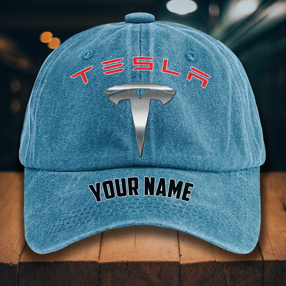 Tesla Gewaschene Denim-Kappe – Bild 2