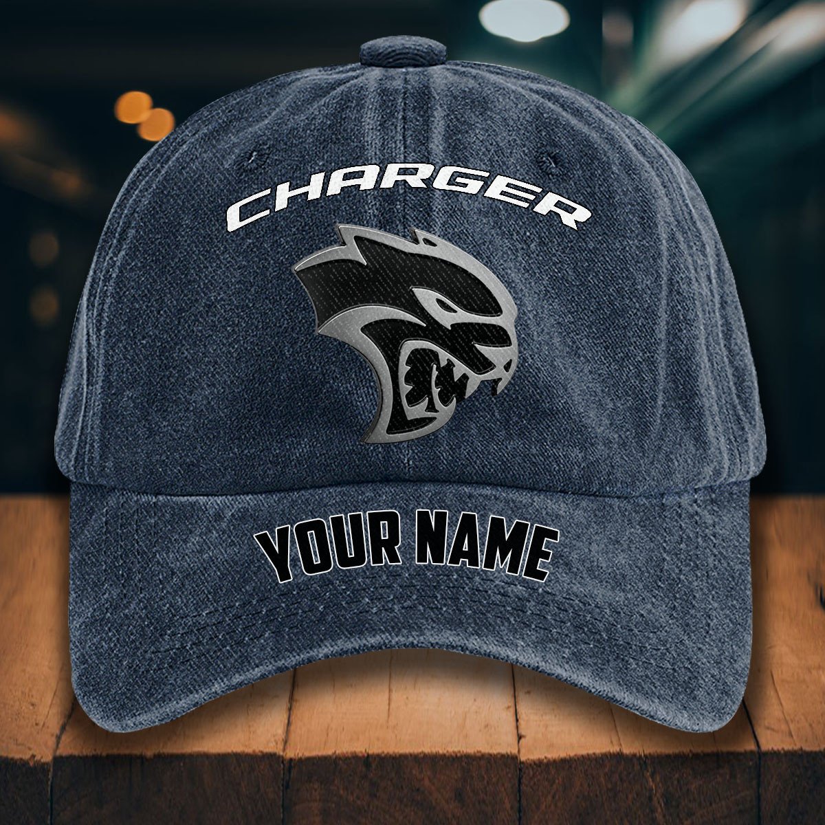 Dodge Charger Gewaschene Denim-Kappe – Bild 7
