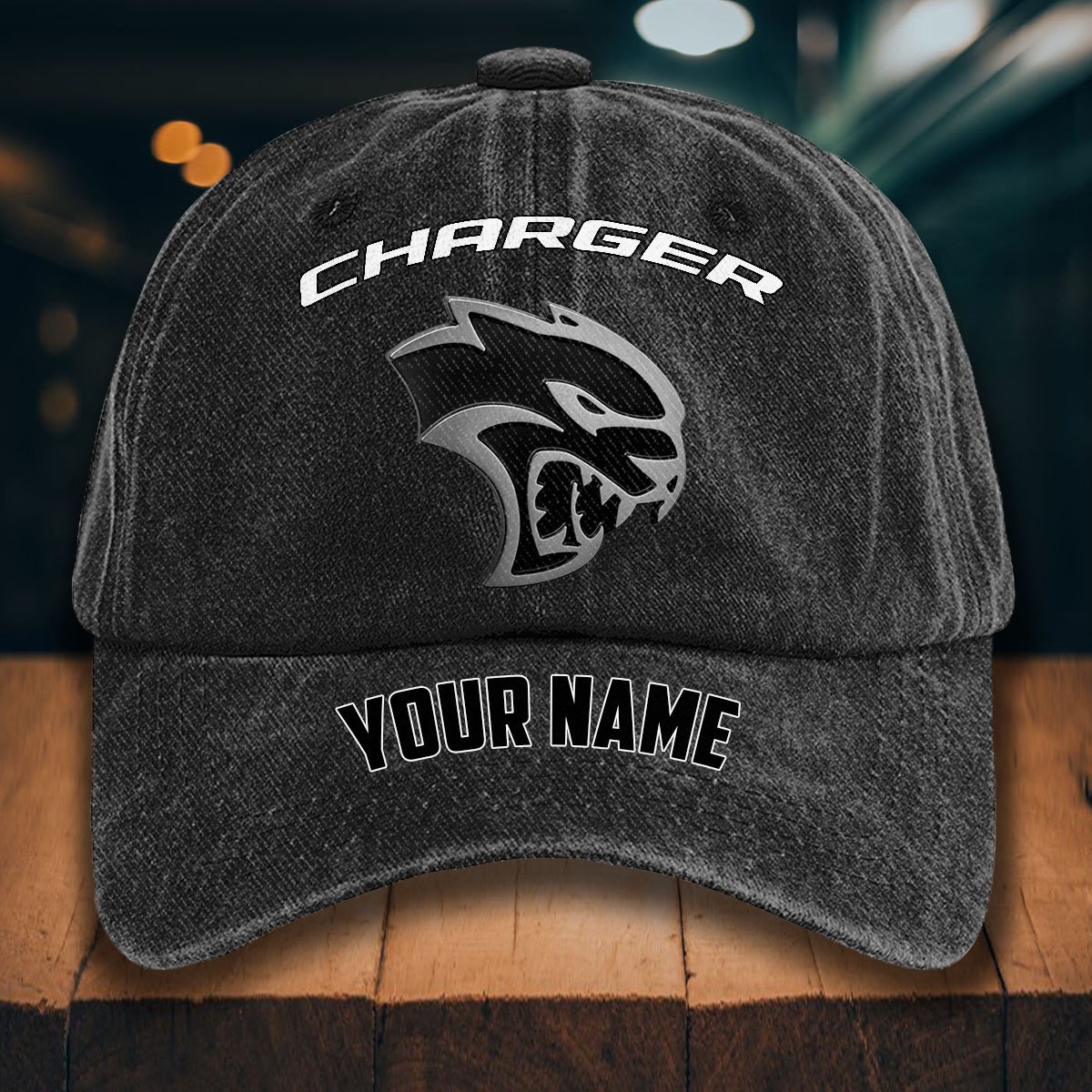 Dodge Charger Gewaschene Denim-Kappe