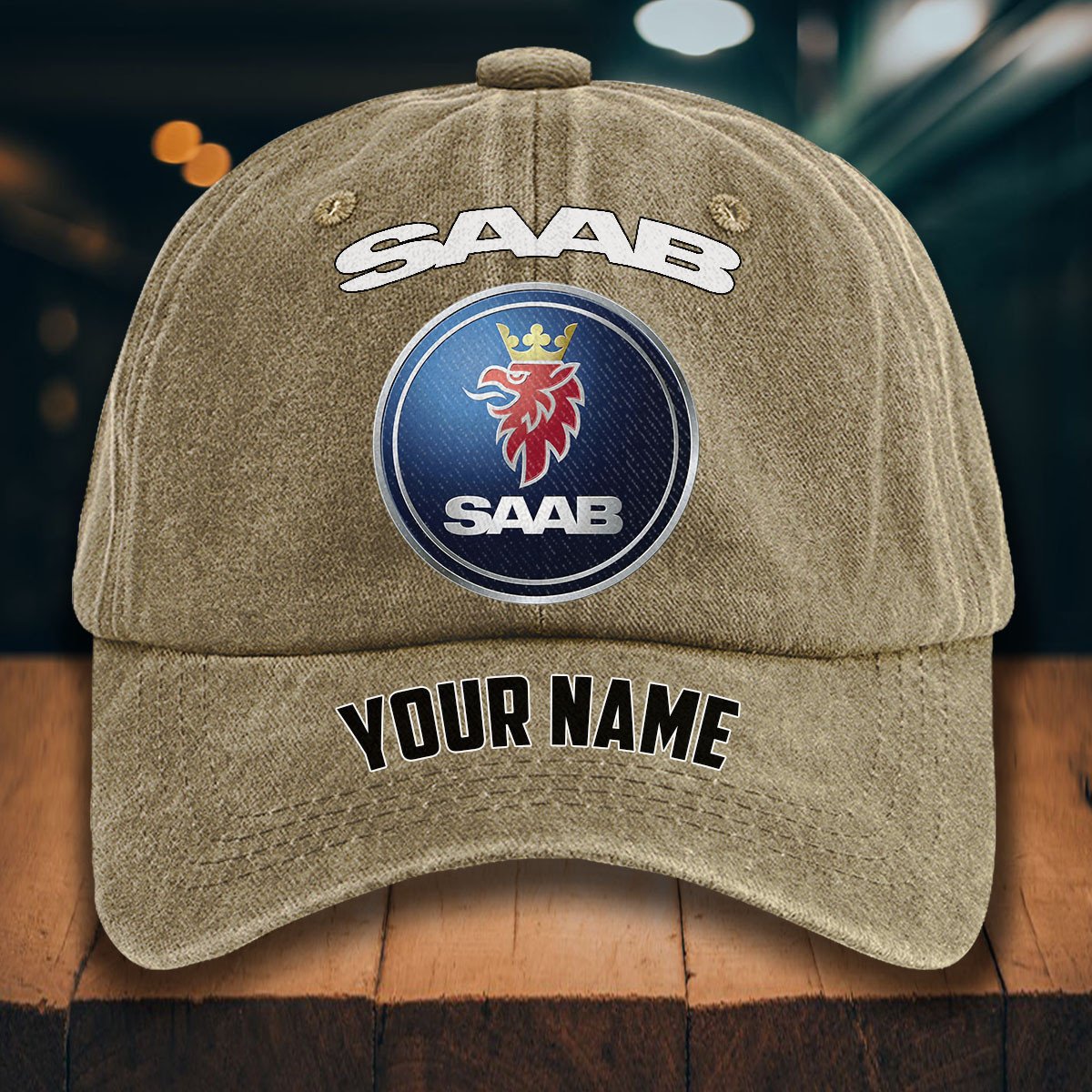Saab Automobile Gewaschene Denim-Kappe – Bild 5