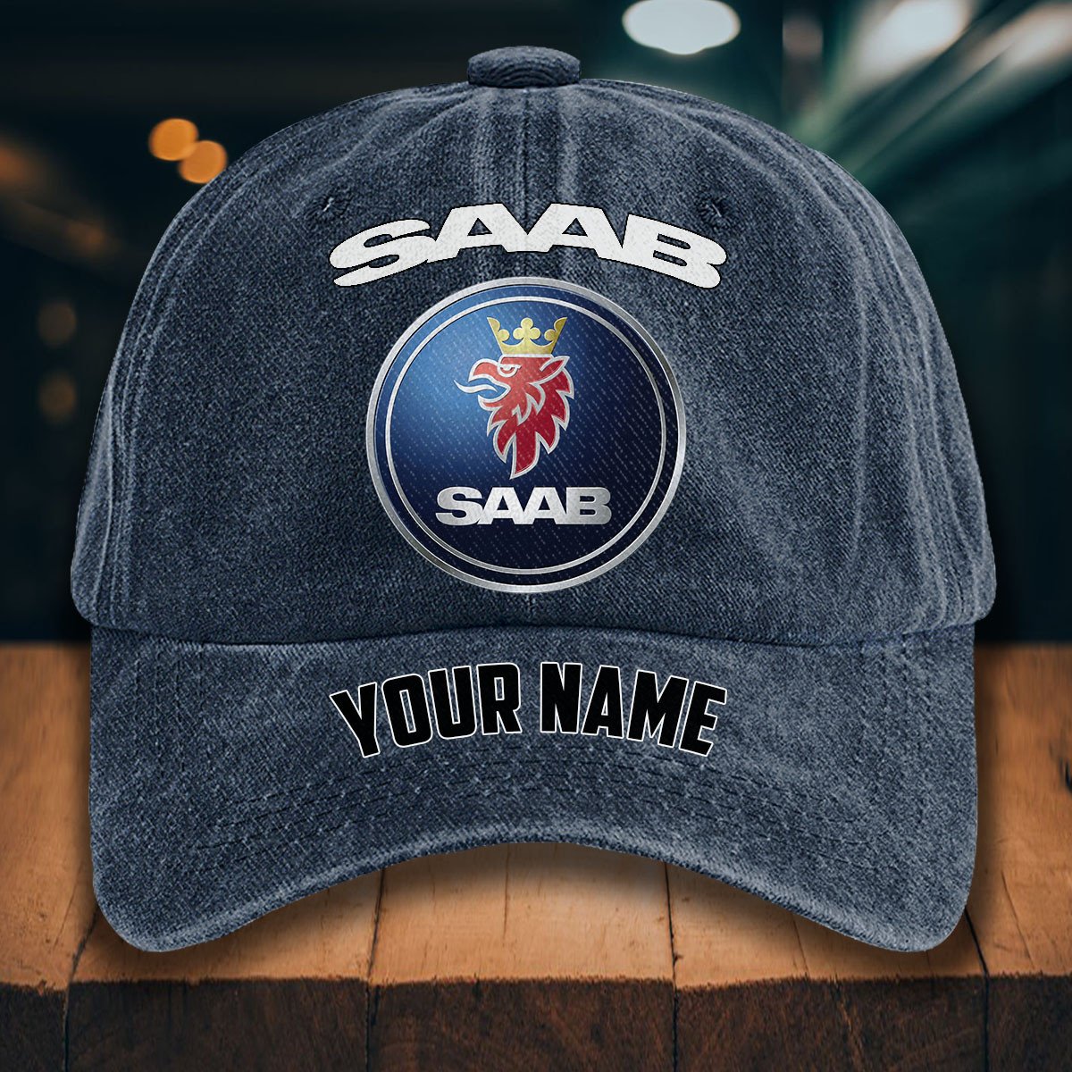 Saab Automobile Gewaschene Denim-Kappe – Bild 7