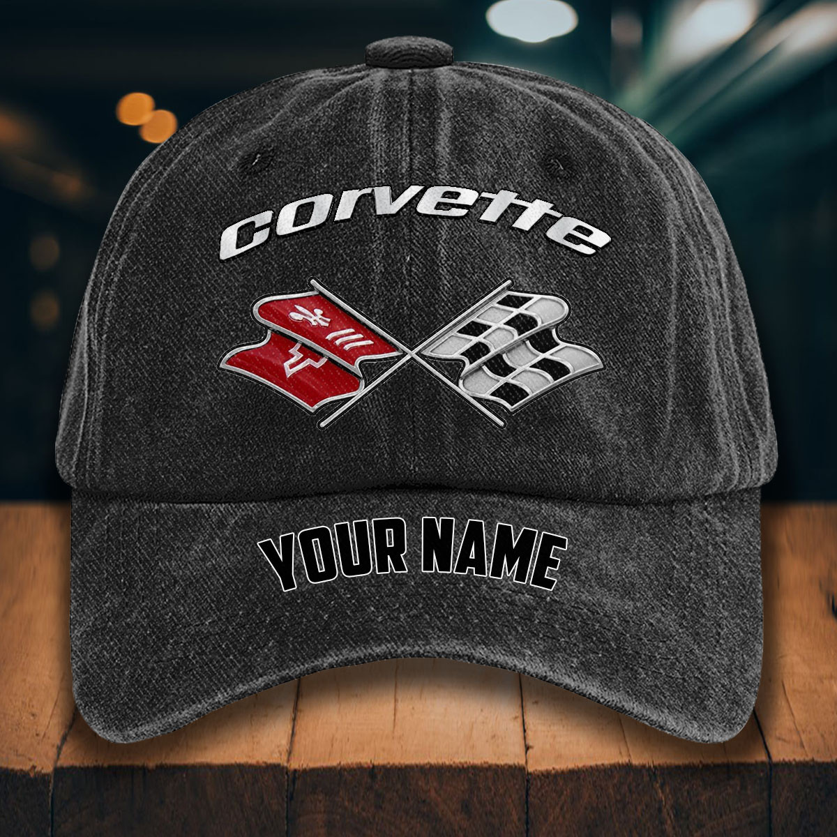 Corvette C3 Gewaschene Denim-Kappe