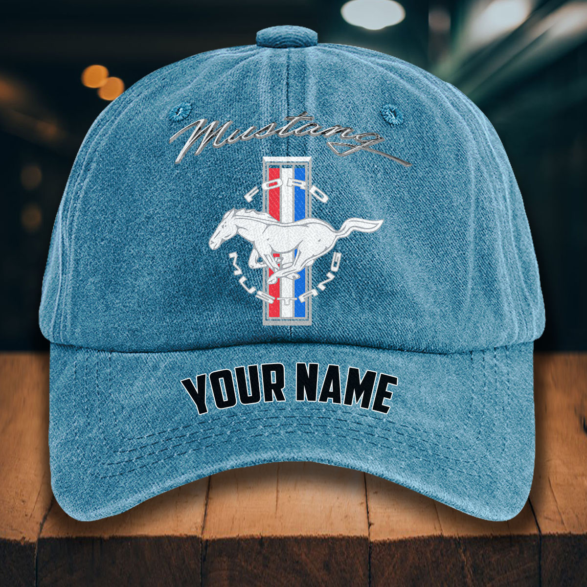 Ford Mustang Gewaschene Denim-Kappe – Bild 2