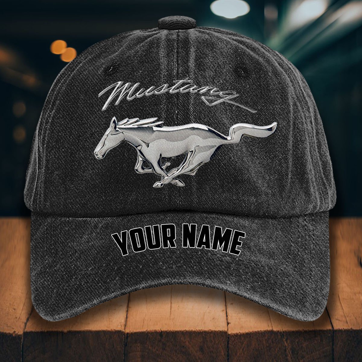 Ford Mustang Gewaschene Denim-Kappe