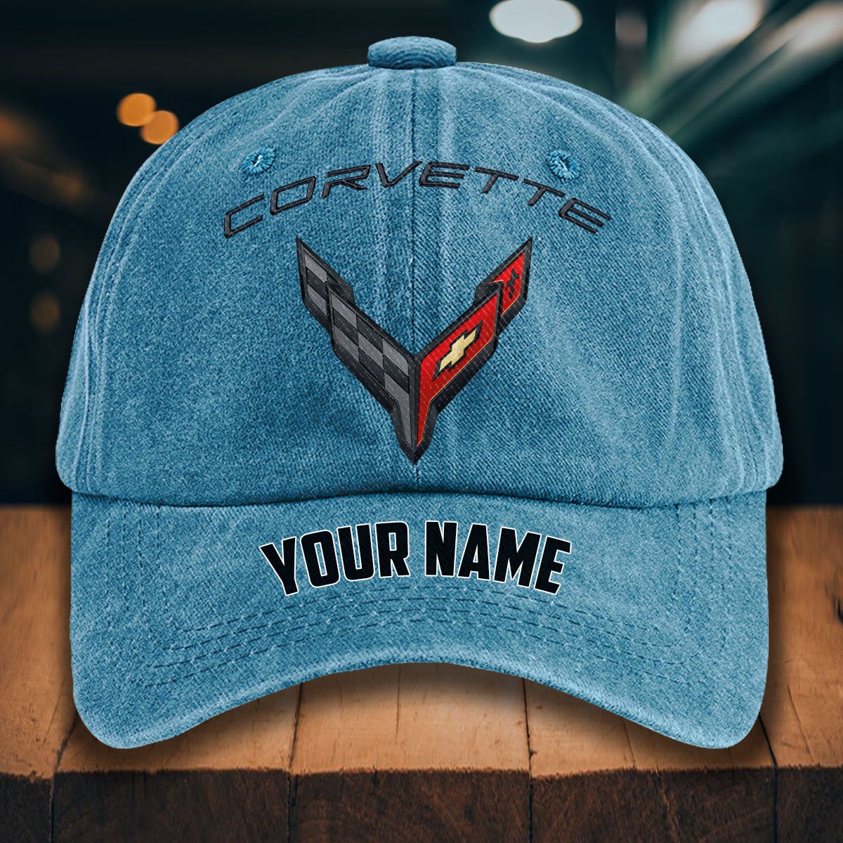 Chevrolet Corvette Gewaschene Denim-Kappe – Bild 2