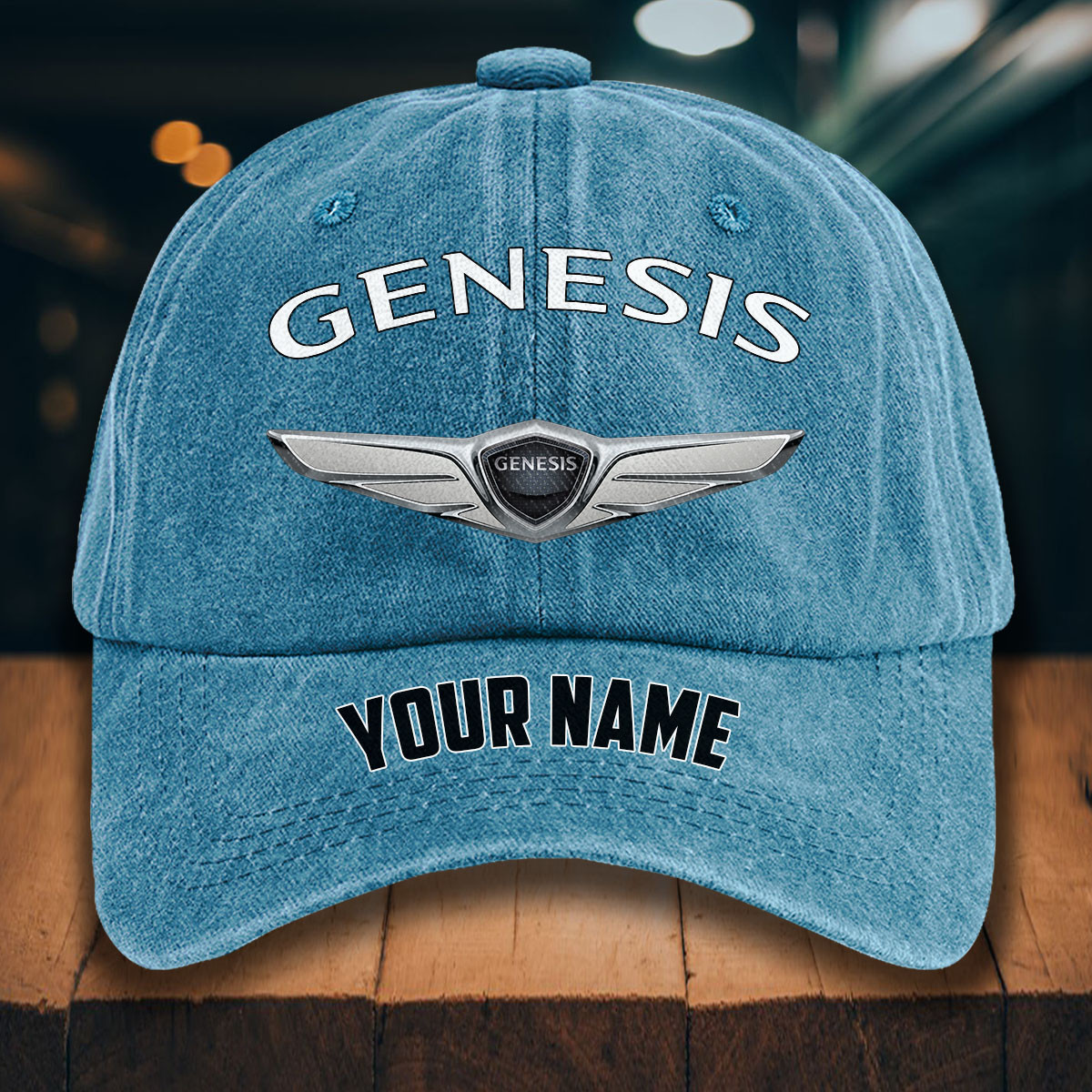 Genesis Gewaschene Denim-Kappe – Bild 2