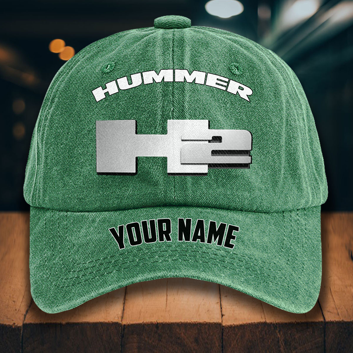 H2 Hummer Gewaschene Denim-Kappe – Bild 3