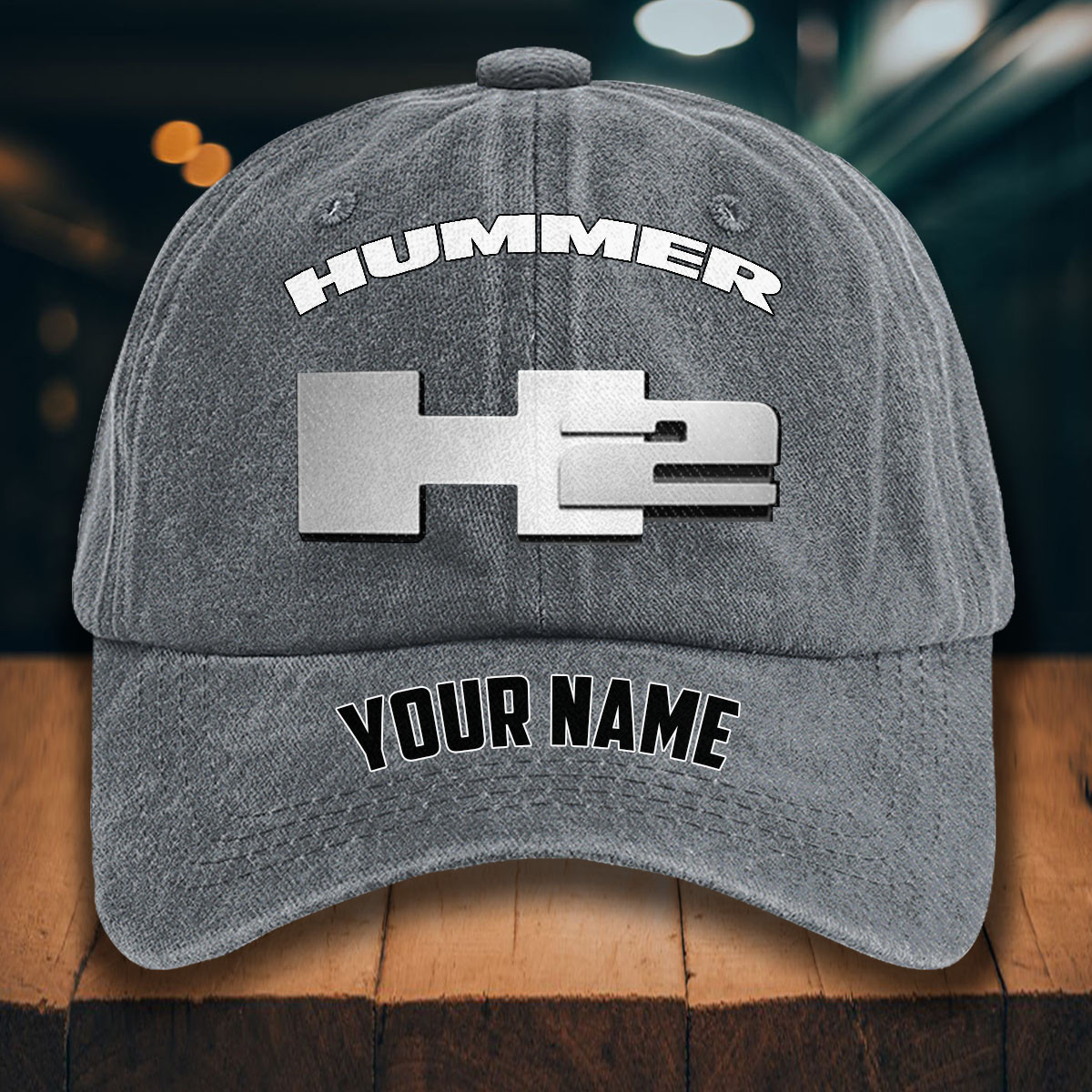 H2 Hummer Gewaschene Denim-Kappe – Bild 4