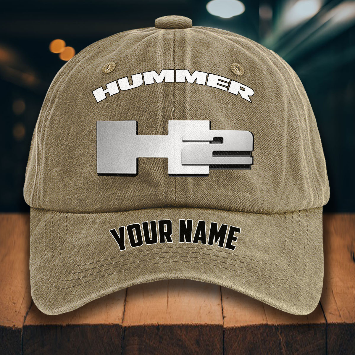 H2 Hummer Gewaschene Denim-Kappe – Bild 5