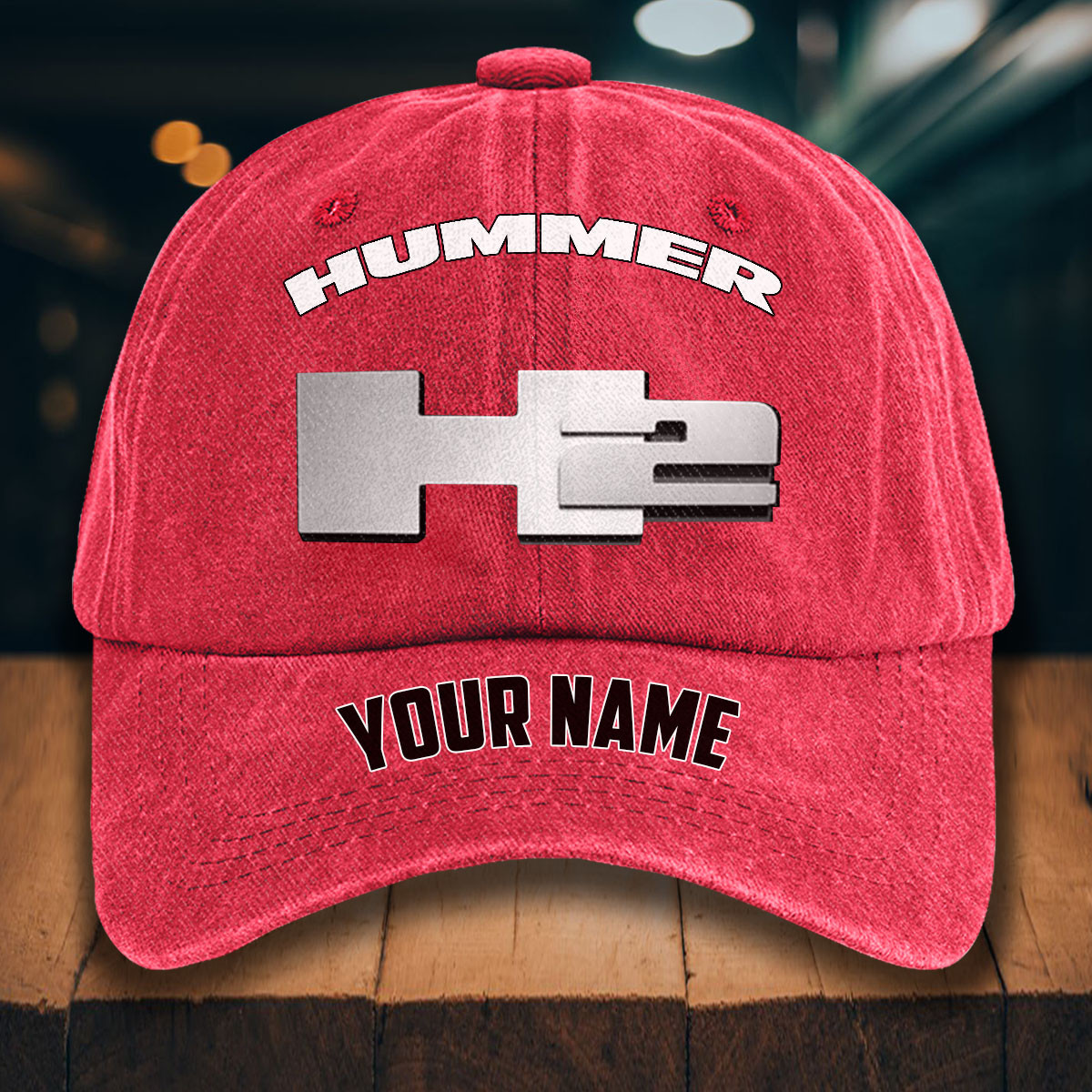 H2 Hummer Gewaschene Denim-Kappe – Bild 12