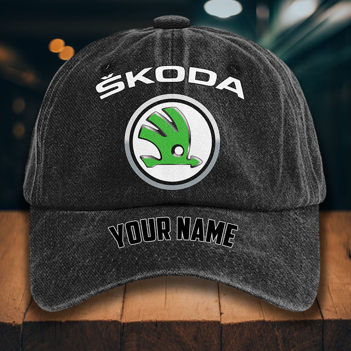 Skoda Auto Gewaschene Denim-Kappe