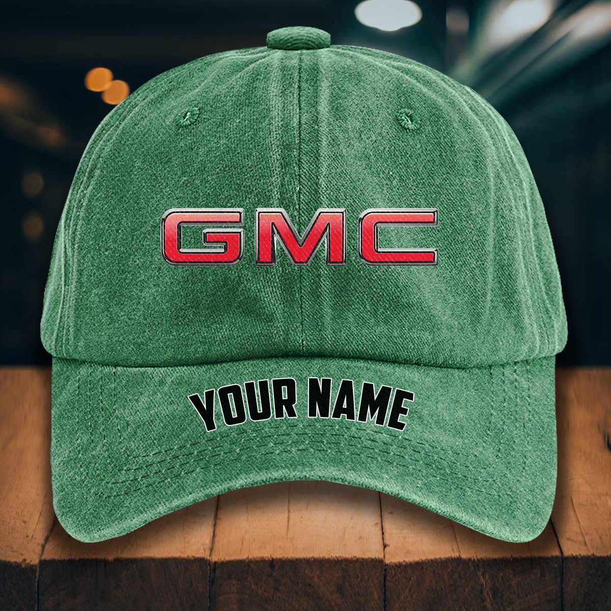 GMC Car Gewaschene Denim-Kappe – Bild 3