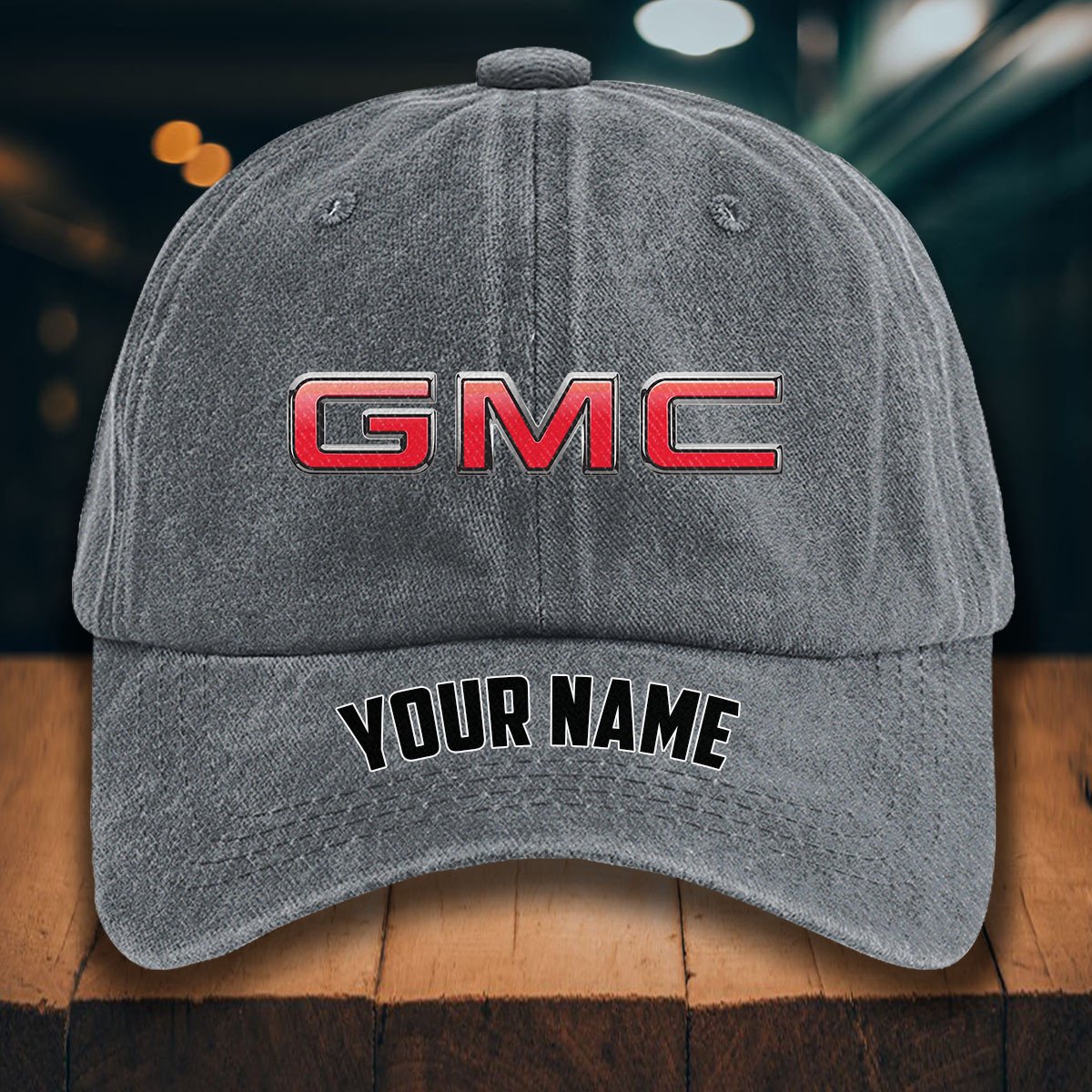 GMC Car Gewaschene Denim-Kappe – Bild 4