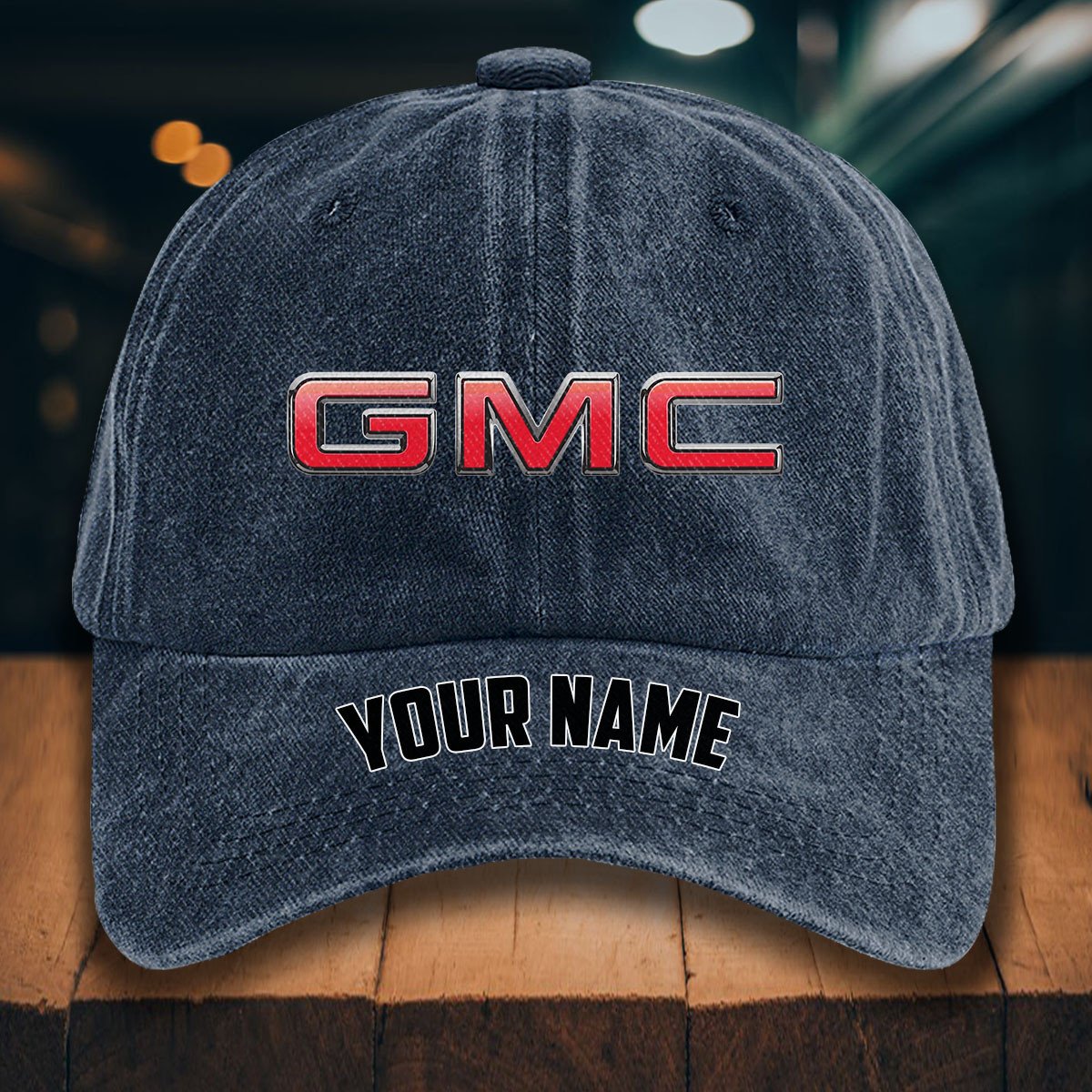 GMC Car Gewaschene Denim-Kappe – Bild 7