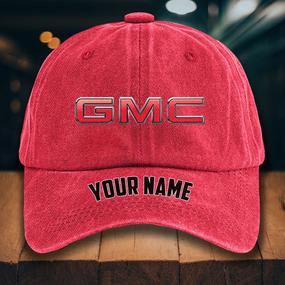 GMC Car Gewaschene Denim-Kappe – Bild 12