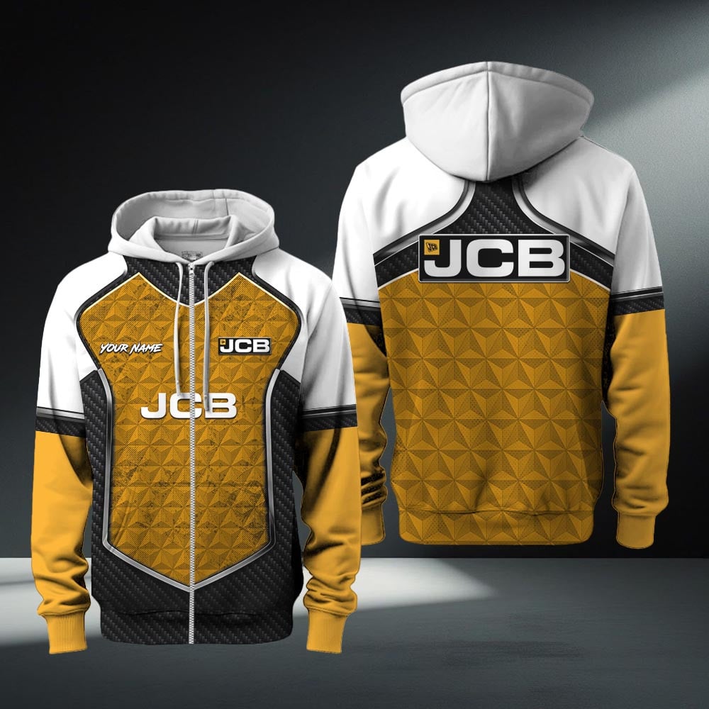 JCB Agricultural Tractors Zip Hoodie